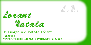 lorant matala business card