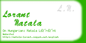 lorant matala business card